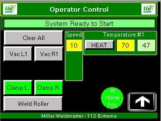 112 Extreme 熱風オペレーター・コントロール・スクリーン